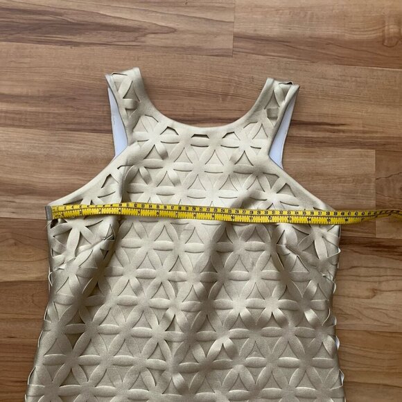 Lilly Pulitzer Mango Gold Metallic Daisy Laser Cut XS Sleeveless Party - Picture 5 of 11